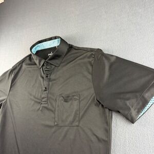 Primo Shirt Mens L Black Golf Polo Stretch Pocket Wicking Pickleball Performance